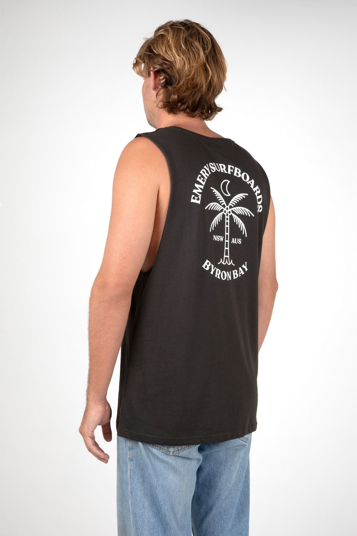 NEW PALM BAND CUT TEE / COAL (BACK IN STOCK)