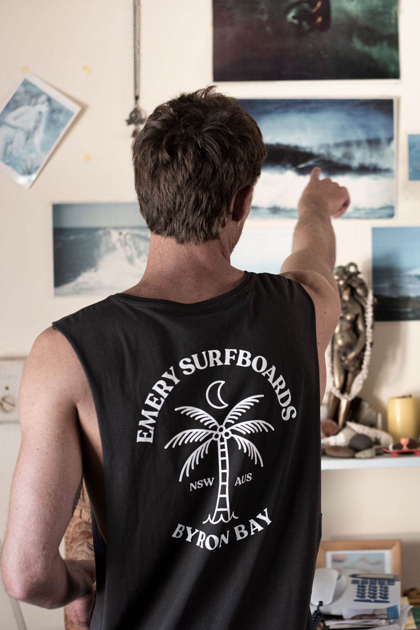 NEW PALM BAND CUT TEE / COAL (BACK IN STOCK)