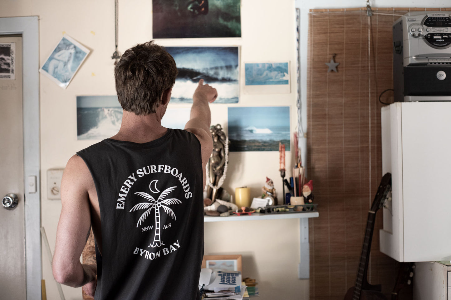 NEW PALM BAND CUT TEE / COAL (BACK IN STOCK)