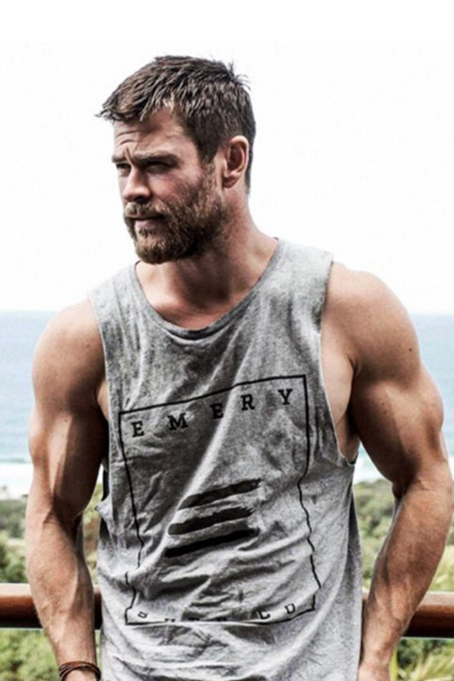 SURF CO BAND CUT TEE / GREY MARLE (BACK IN STOCK)