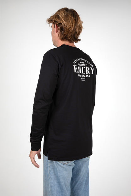 SERIF LONG SLEEVE TEE / BLACK