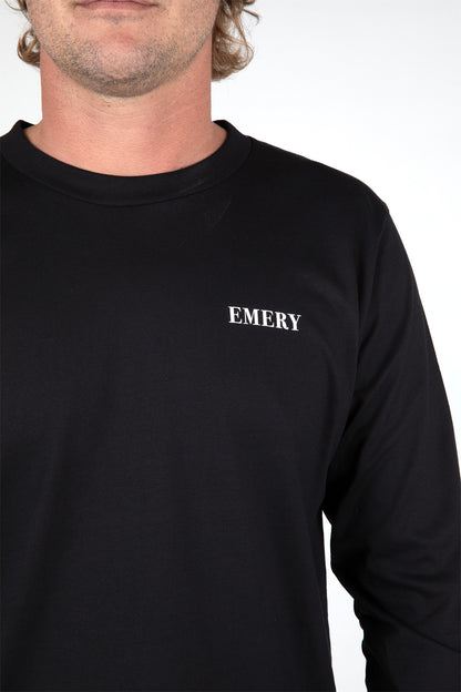 SERIF LONG SLEEVE TEE / BLACK