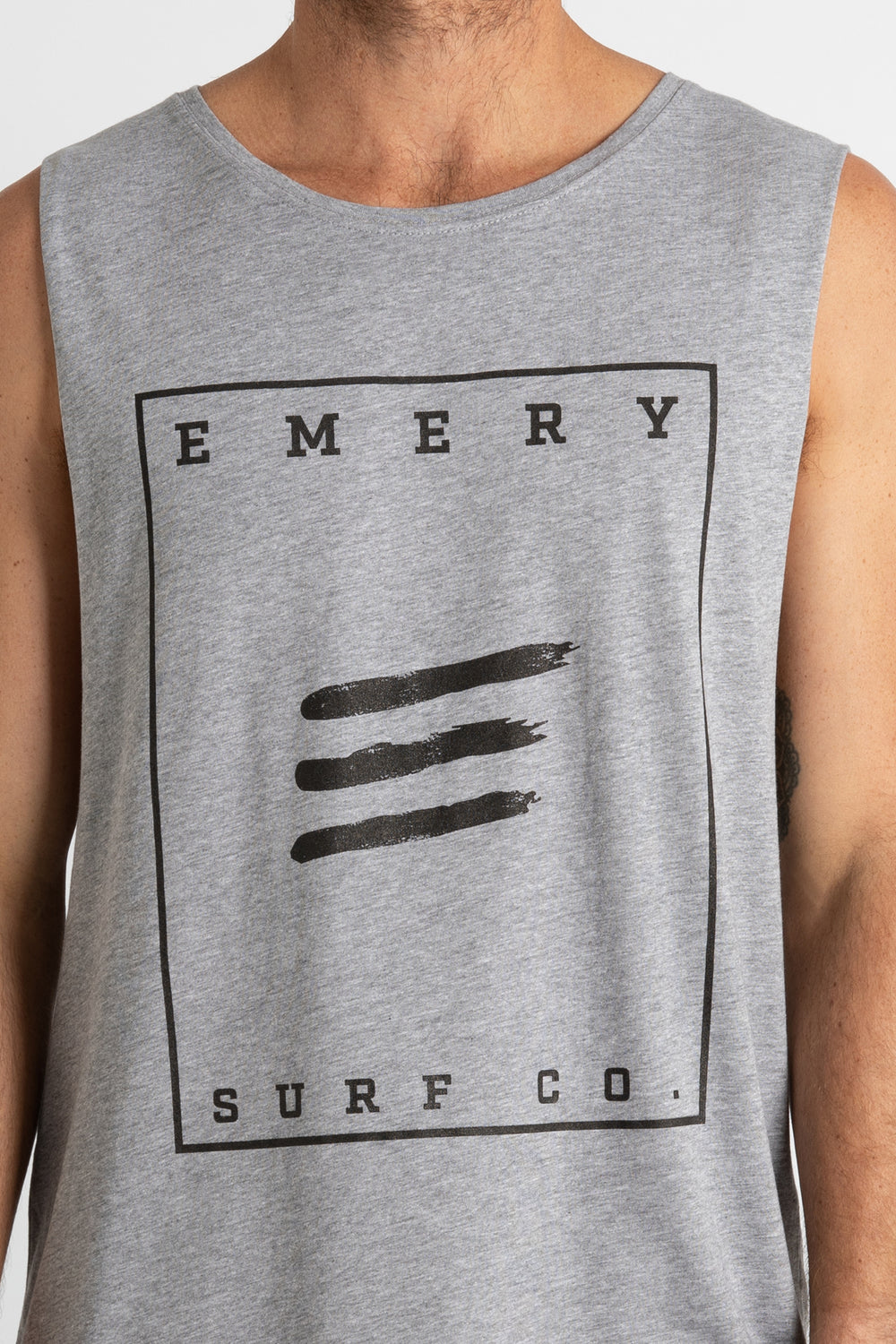 SURF CO BAND CUT TEE / GREY MARLE - BACK IN STOCK