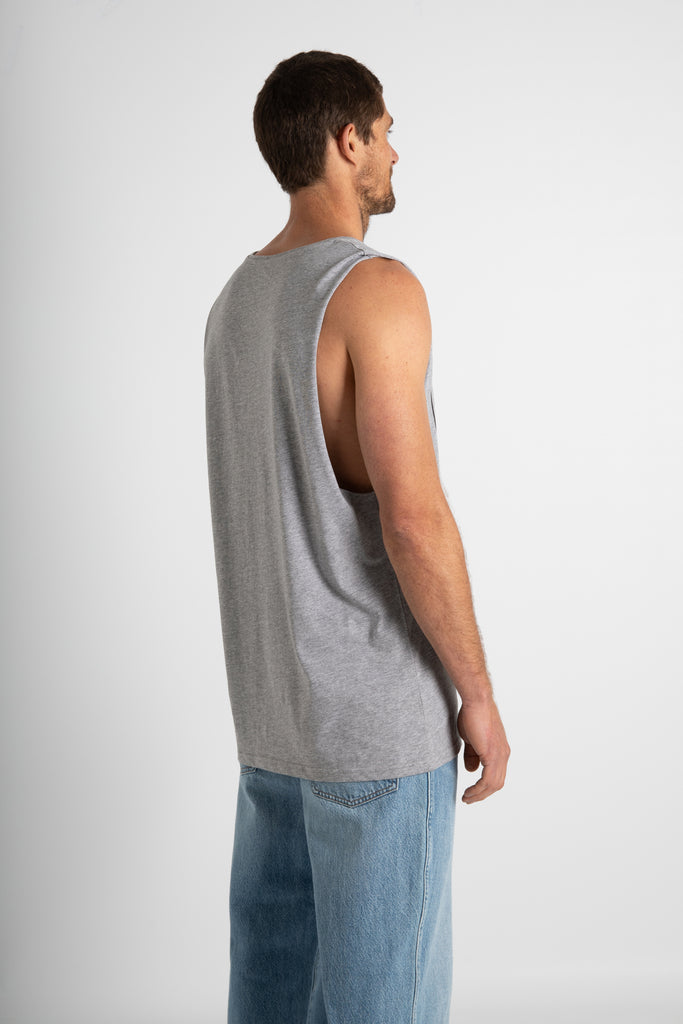 SURF CO BAND CUT TEE / GREY MARLE - BACK IN STOCK