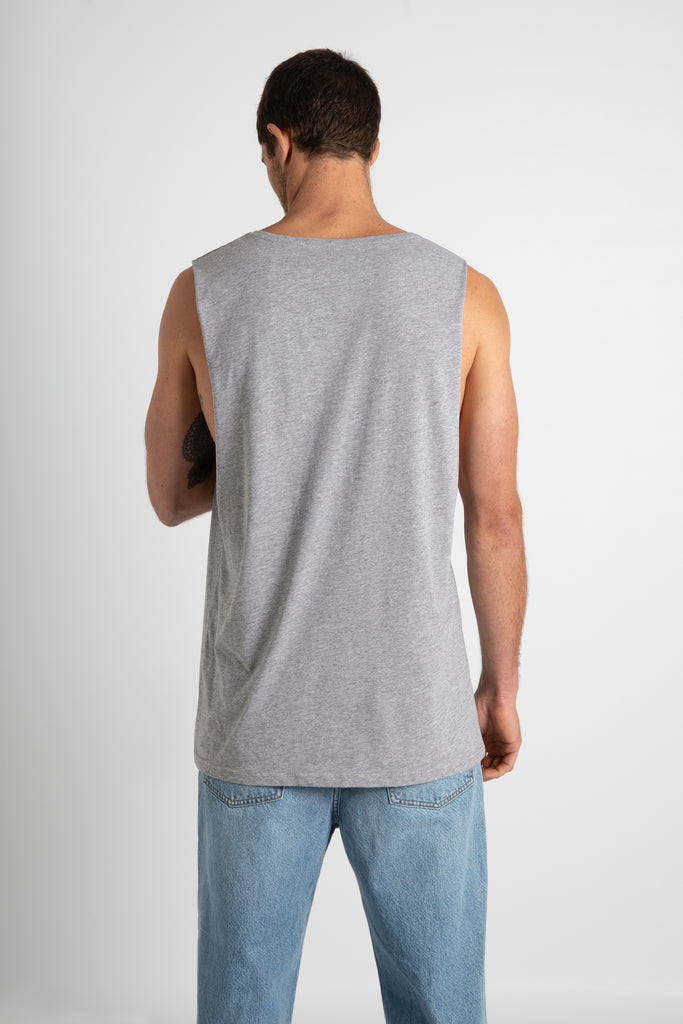 SURF CO BAND CUT TEE / GREY MARLE - BACK IN STOCK