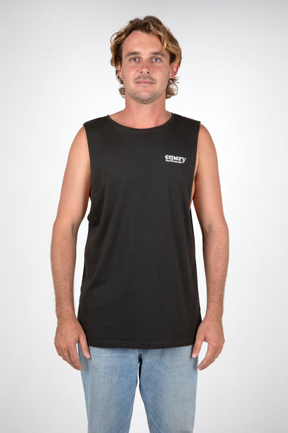 NEW PALM BAND CUT TEE / COAL