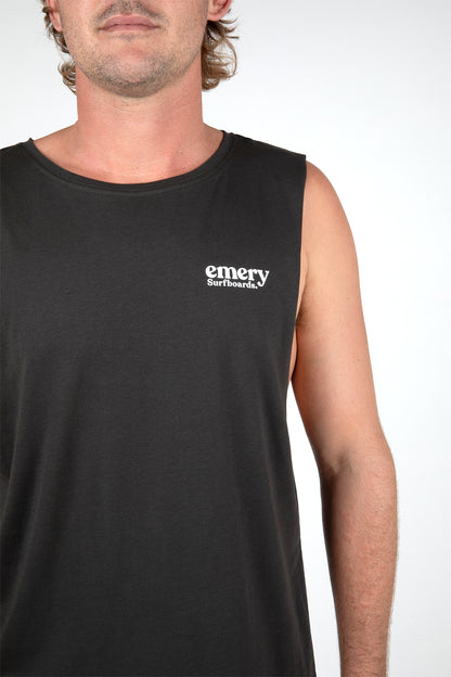NEW PALM BAND CUT TEE / COAL