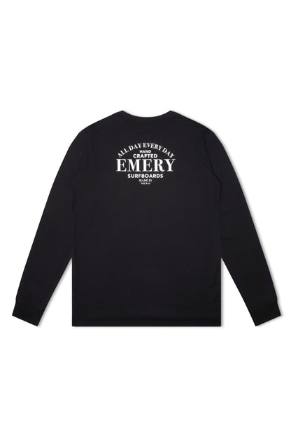 SERIF LONG SLEEVE TEE / BLACK